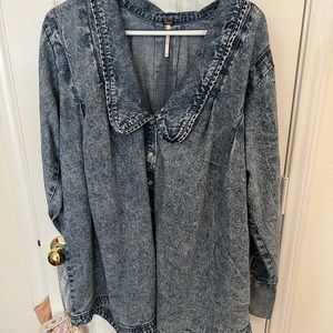 Free People Charlie Denim Buttondown NWT